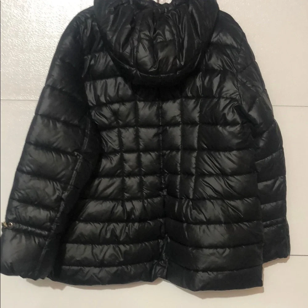 Nine West Black Quilted Hooded Puffer Jacket - Picture 6 of 8